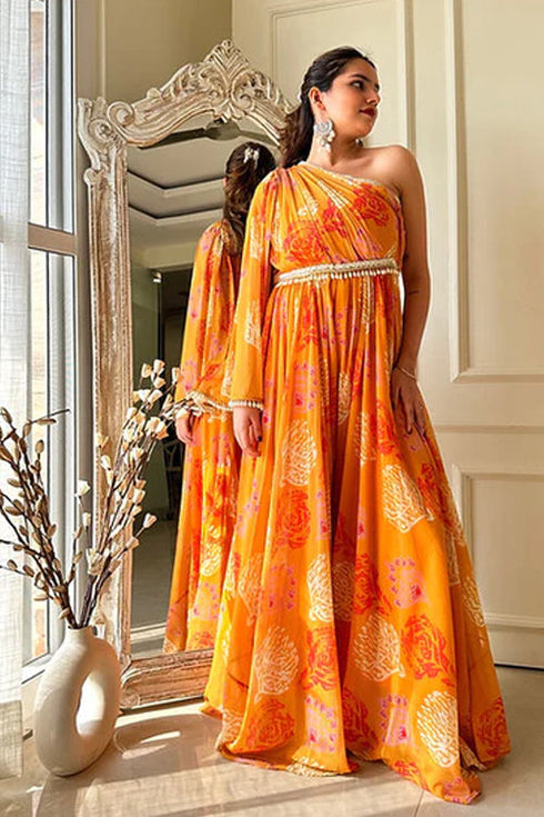 Mahira Yellow Fusion Flared Jumpsuit